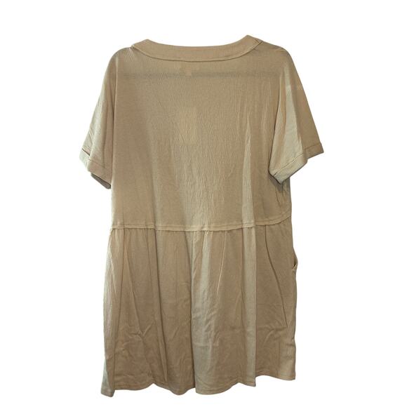 Heyson NWT Beige Textured Button Front Oversized Romper Size Medium - Picture 5 of 10